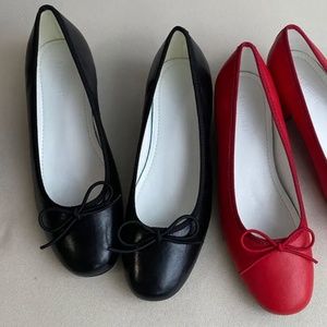 Genuine leather ballet pumps